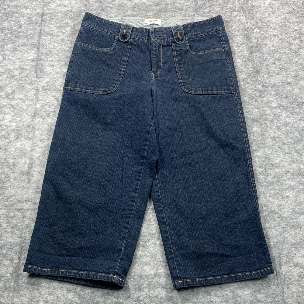 Dockers Womens Blue Denim Cropped Favorite Fit Dark Wash Jeans Size 4 - Picture 1 of 11